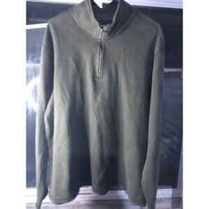 Eddie Bauer 1/4 Zip Green Pullover Sweater Men's Size XL Tall Thick Long Sleeve